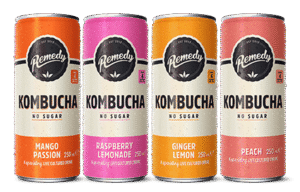 Remedy Kombucha Tea – 4 Flavour Mixed Pack